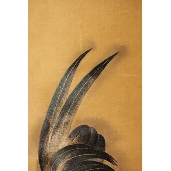 刺繍画 群鶏図 掛軸　Z479 