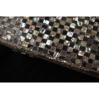 市松 螺鈿卓　Q356 