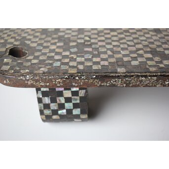 市松 螺鈿卓　Q356 