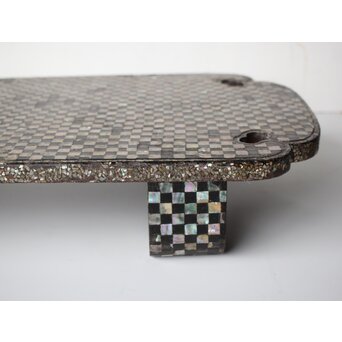 市松 螺鈿卓　Q356 