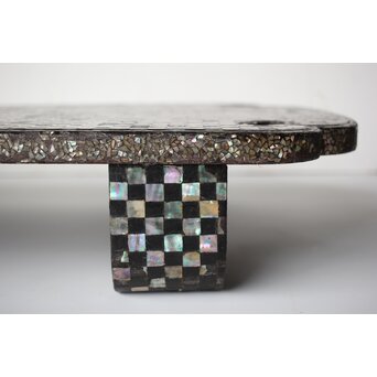 市松 螺鈿卓　Q356 