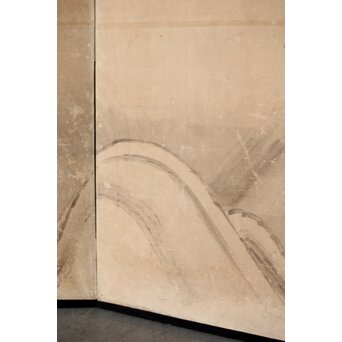 女流画家 桜井雪保 群虎図 紙本屏風一双　Z482 