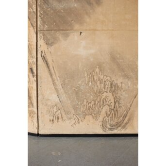 女流画家 桜井雪保 群虎図 紙本屏風一双　Z482 