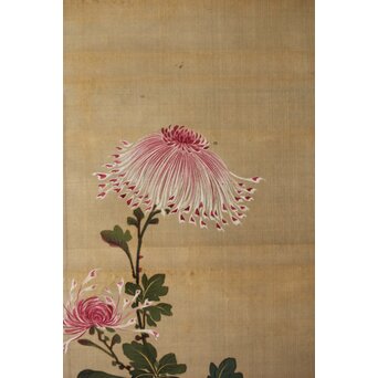 女流画家 桜井雪保 三幅対 絹本掛軸　Z483 