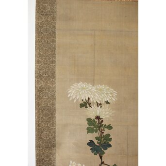 女流画家 桜井雪保 三幅対 絹本掛軸　Z483 