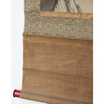 女流画家 桜井雪保 三幅対 絹本掛軸　Z483 