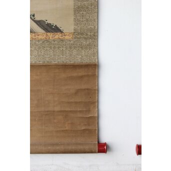 女流画家 桜井雪保 三幅対 絹本掛軸　Z483 