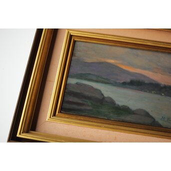 山本森之助【長崎港】油彩額装　Z485 