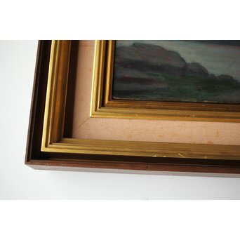 山本森之助【長崎港】油彩額装　Z485 