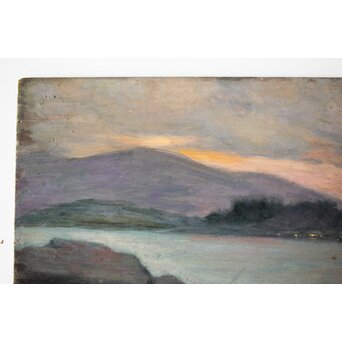 山本森之助【長崎港】油彩額装　Z485 