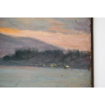 山本森之助【長崎港】油彩額装　Z485 