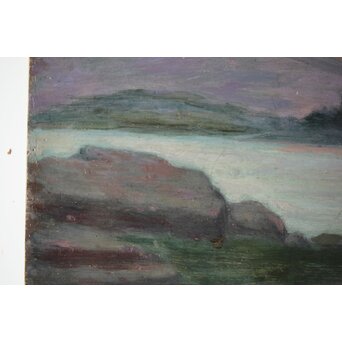 山本森之助【長崎港】油彩額装　Z485 