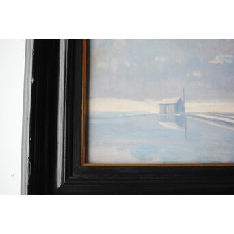 山本森之助【永福町付近の風景】油彩額装　Z486 