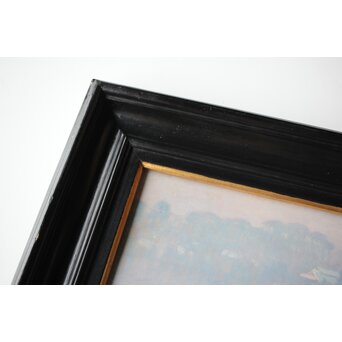 山本森之助【永福町付近の風景】油彩額装　Z486 