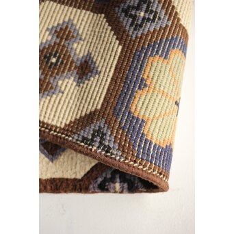 良品 赤穂緞通 一畳敷 菊十字　U348 