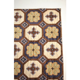 良品 赤穂緞通 一畳敷 菊十字　U348 