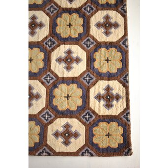 良品 赤穂緞通 一畳敷 菊十字　U348 