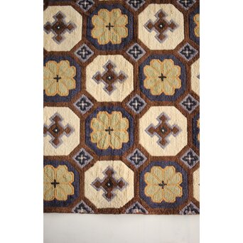 良品 赤穂緞通 一畳敷 菊十字　U348 