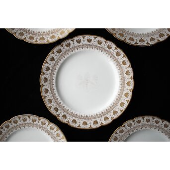 幻の明治伊万里「精磁会社謹製」菊紋金彩 皿 5枚 明治期　P451 