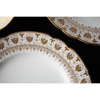 幻の明治伊万里「精磁会社謹製」菊紋金彩 皿 5枚 明治期　P451 