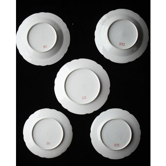 幻の明治伊万里「精磁会社謹製」菊紋金彩 皿 5枚 明治期　P451 