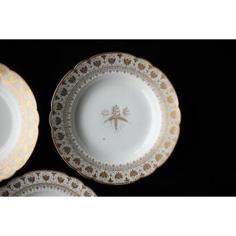 幻の明治伊万里「精磁会社謹製」菊紋金彩 皿 5枚 明治期　P451 