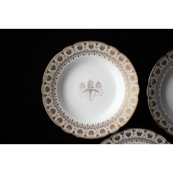 幻の明治伊万里「精磁会社謹製」菊紋金彩 皿 5枚 明治期　P451 