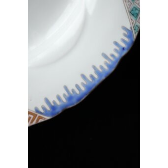 幻の明治伊万里「精磁会社謹製」色絵 皿 2枚 明治期　P452 