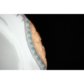 幻の明治伊万里「精磁会社謹製」色絵 皿 2枚 明治期　P452 