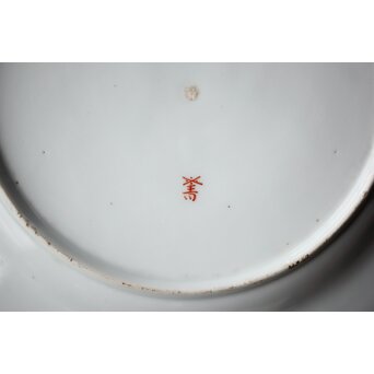 幻の明治伊万里「精磁会社謹製」色絵 皿 2枚 明治期　P452 