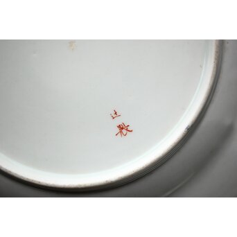 幻の明治伊万里「精磁会社謹製」色絵 皿 2枚 明治期　P452 