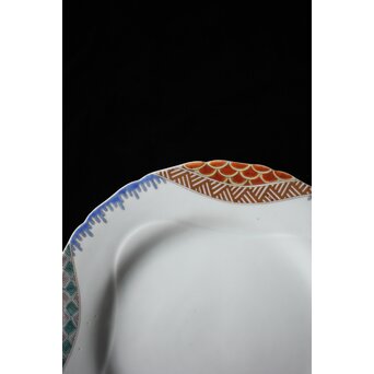 幻の明治伊万里「精磁会社謹製」色絵 皿 2枚 明治期　P452 