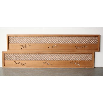 七宝繋ぎ組子と透かし彫刻の欄間 2枚1組　R0375 B面　同じデザインです