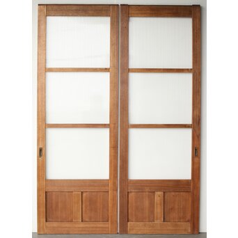 モールガラスとラワンの建具 4枚1組　GD0207 AB　ウラ