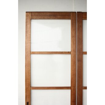 モールガラスとラワンの建具 4枚1組　GD0207 