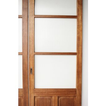 モールガラスとラワンの建具 4枚1組　GD0207 