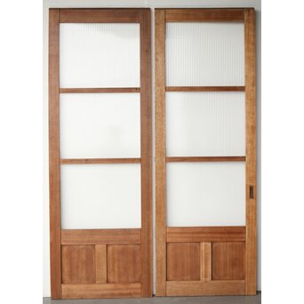 モールガラスとラワンの建具 4枚1組　GD0207 CD　ウラ