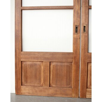 モールガラスとラワンの建具 4枚1組　GD0207 