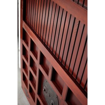 総欅格子蔵戸　W0138 比較的漆塗装が残っている様子