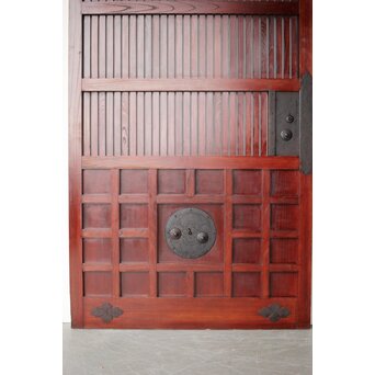 総欅格子蔵戸　W0138 丁寧な升格子作り　北陸地方の作りですね