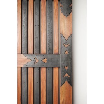 金具尽 総欅格子蔵戸　W0139Y 