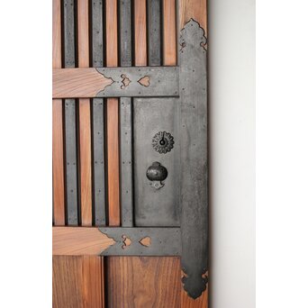 金具尽 総欅格子蔵戸　W0139Y 