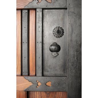 金具尽 総欅格子蔵戸　W0139Y 