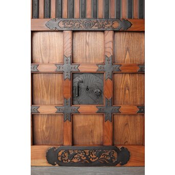 金具尽 総欅格子蔵戸　W0139Y 腰板の升格子状の造りも　雰囲気があります