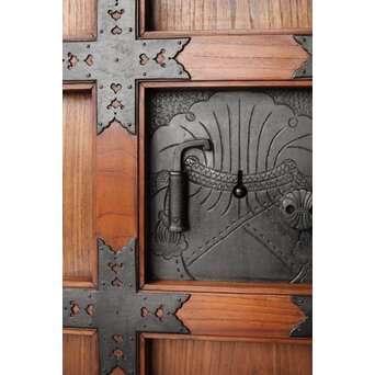 金具尽 総欅格子蔵戸　W0139Y 