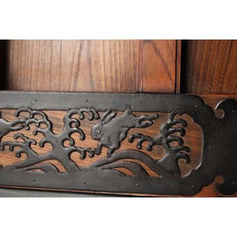 金具尽 総欅格子蔵戸　W0139Y 