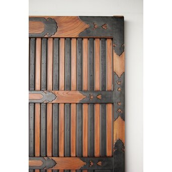 金具尽 総欅格子蔵戸　W0139Y 