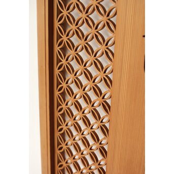 七宝繋ぎ組子と透かし彫刻の欄間　R0377 