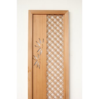 七宝繋ぎ組子と透かし彫刻の欄間　R0377 