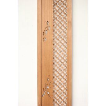 七宝繋ぎ組子と透かし彫刻の欄間　R0377 